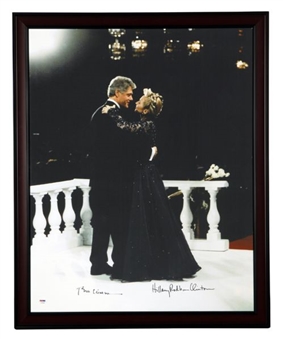 Incredible Bill and Hillary Clinton Large Signed Canvas Photo from 1993 Inaugural Ball (24"X30")